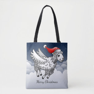 Tote Bag Le mouton de Noël volant du Père Noël