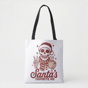 Tote Bag Le Noël préféré de Santa Ho squelette Snarky Chris