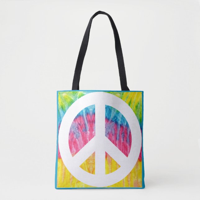 Tote Bag Le panneau de paix hippie Fourre-tout (Devant)