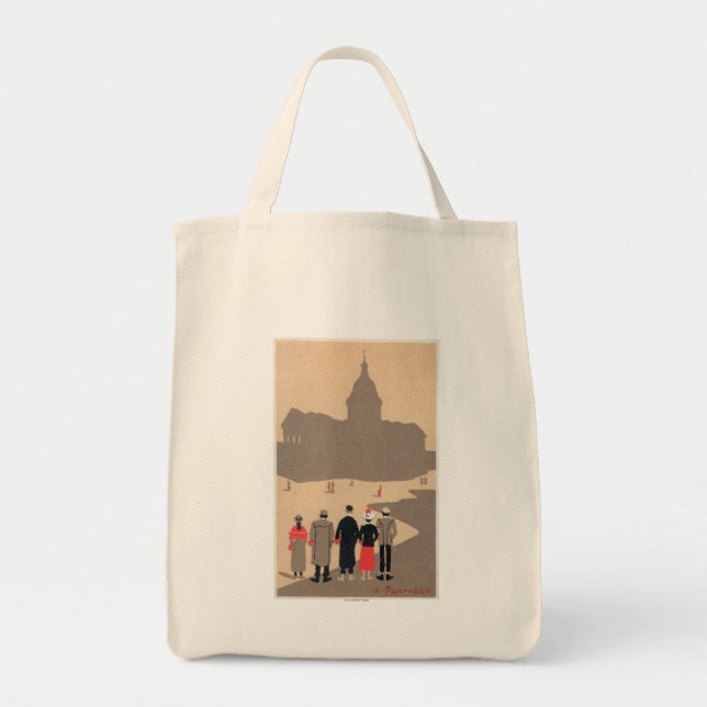 Tote Bag Le Panthéon Art Déco Scène Paris, France (Devant)
