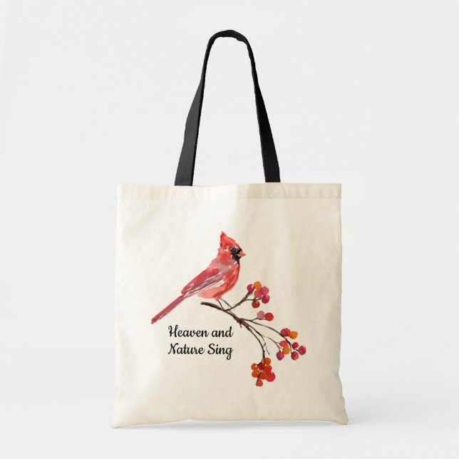 Tote Bag Le paradis et la nature Chante Rouge Cardinal Vaca (Devant)
