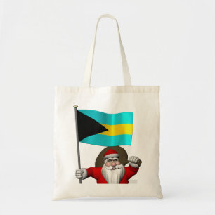 Tote Bag Le père noël avec le drapeau des Bahamas