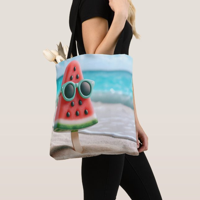 Tote Bag Le Peuplier À Peau Dans Le Sable De Plage (De près)