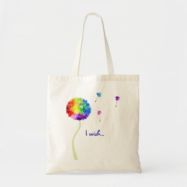 Tote Bag Le pissenlit de sensibilisation sur l'autisme (Devant)