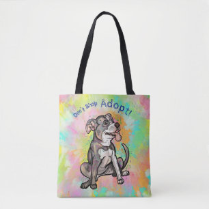Tote Bag Le pitbull mignon "adoptent ! , ne faites pas des