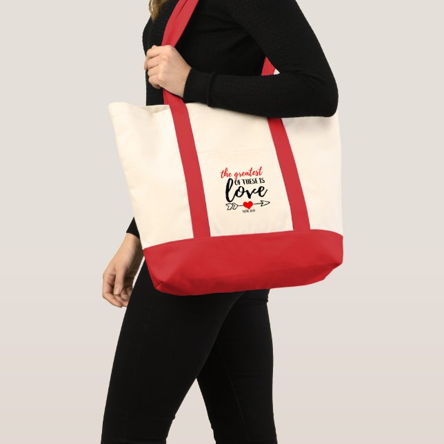 Tote Bag Le plus grand amour Christian Valentine Bible Vers (Devant (produit))