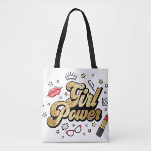 Tote Bag Le pouvoir de la fille : Parties scintillant fémin