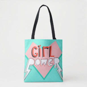 Tote Bag Le pouvoir des filles. Design mignon avec slogan g
