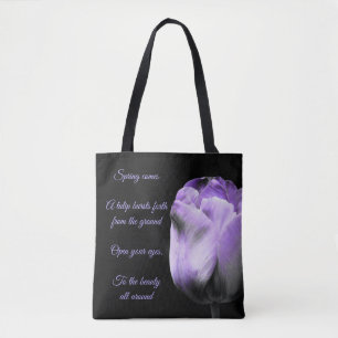 Tote Bag Le printemps vient de la tulipe pourpre