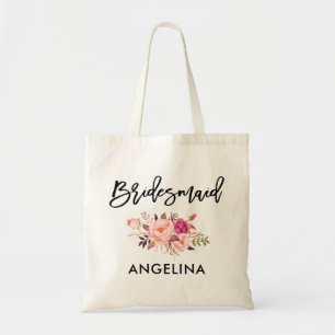 Tote Bag Le rose moderne de manuscrit de brosse rougissent