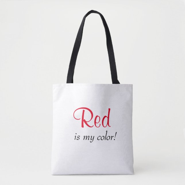 Tote Bag Le rouge, c'est ma citation de couleur mignonne (Devant)