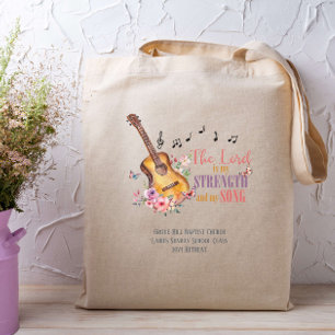Tote Bag Le Seigneur est Ma Force et Ma Chanson Guitare Bib