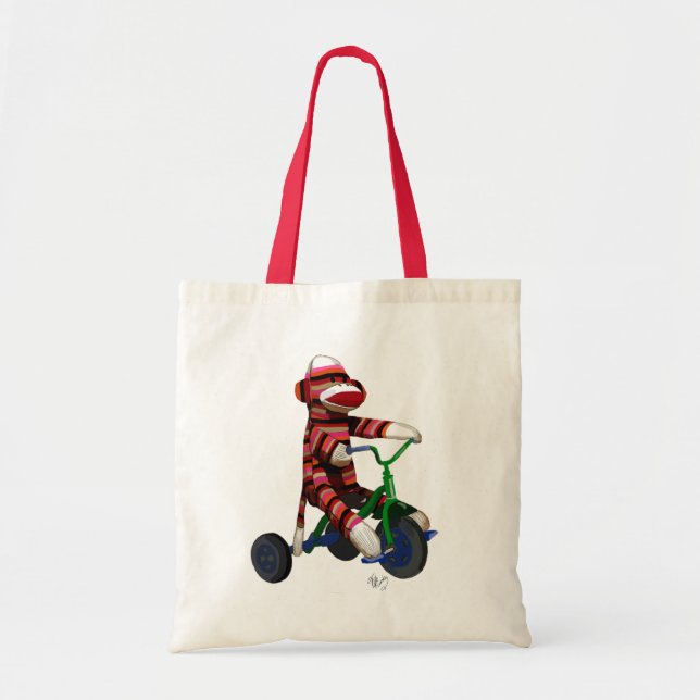 Tote Bag Le singe de queue sur le vélo (Devant)