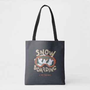 Tote Bag Le snowboard est ma thérapie Funny Mountain Winter
