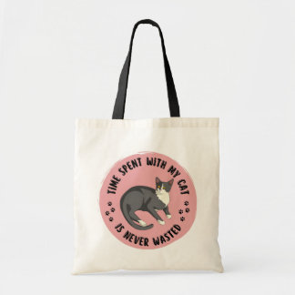 Tote Bag Le Temps Passé Avec Mon Chat N'est Jamais Perdu – 