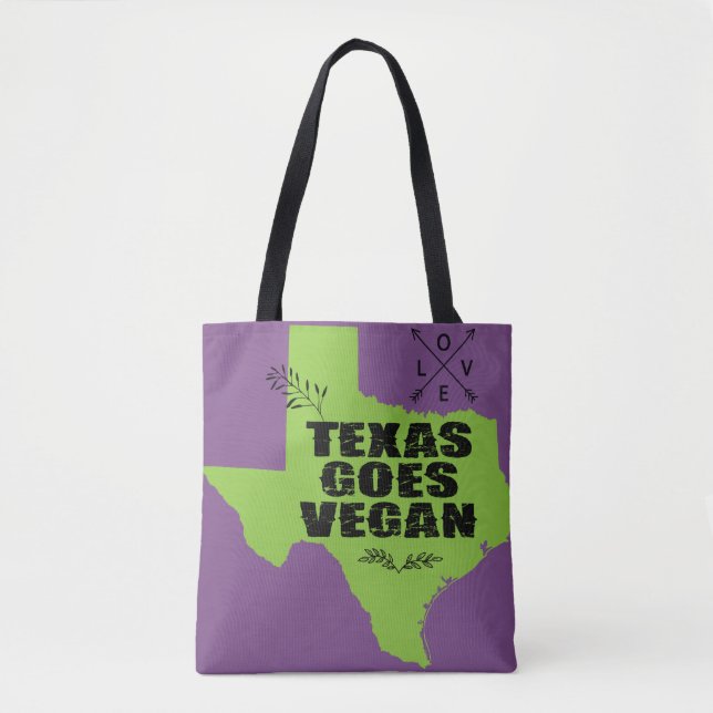 Tote Bag Le Texas va végétalien (Devant)