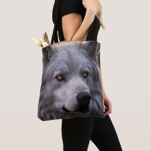 Tote Bag Le visage du loup blanc,