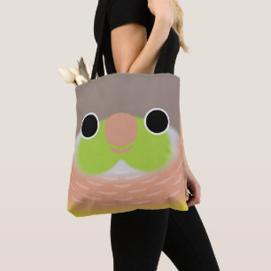 Tote Bag Le visage d'une perruche à joues vertes ananas