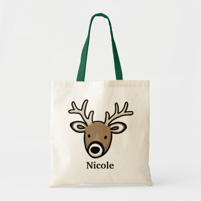 Tote Bag Le visage mignon et amical de cerfs communs, (Devant)