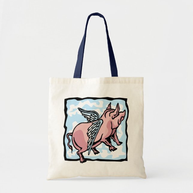 Tote Bag Le vol de cochon dans les nuages (Devant)