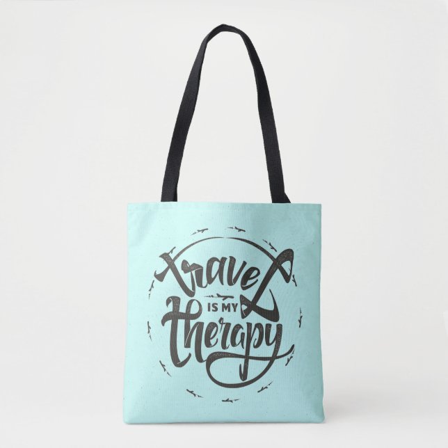Tote Bag Le voyage est ma thérapie (Devant)