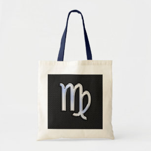 Tote Bag Le zodiaque argenté de Vierge de chrome se