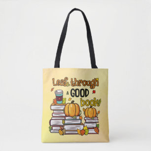 Tote Bag Leaf À Travers Un Bon Livre