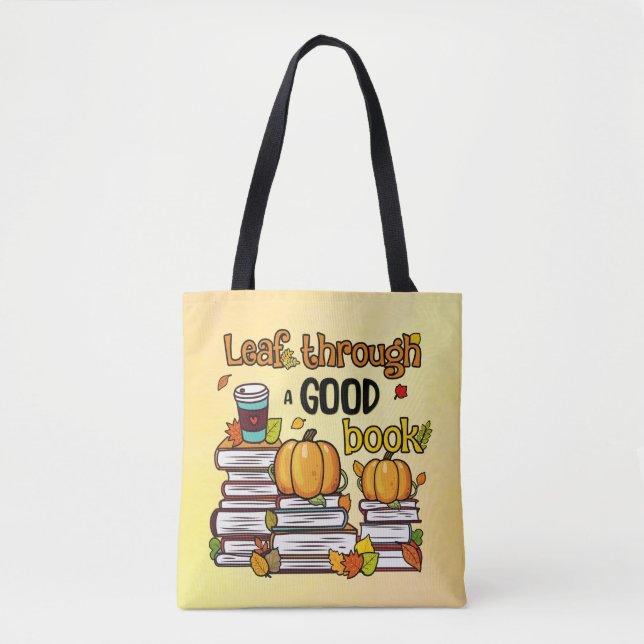 Tote Bag Leaf À Travers Un Bon Livre (Devant)