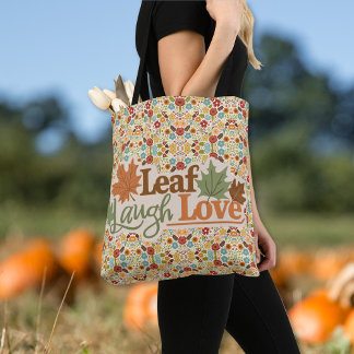 Tote Bag Leaf Laude Amour Aquarelle chute feuille Fourre-to