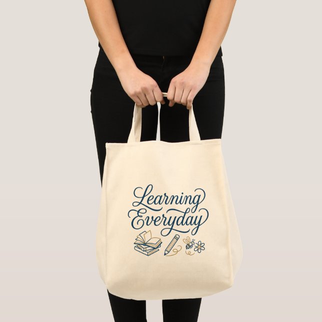 Tote Bag Learning Everyday inspiration gift for teachers  (Devant (produit))