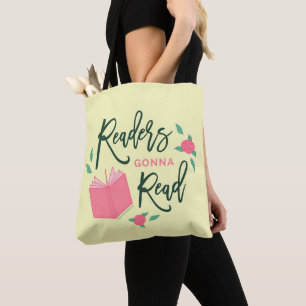 Tote Bag Lecteurs floraux livresques allant lire