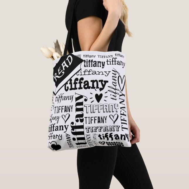 Tote Bag Lecture du livre Nom du texte Motif personnalisé (De près)