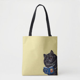 Tote Bag Lecture d'un livre par un chat, Louis Wain