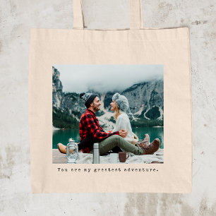 Tote Bag Légende de machine à écrire photo personnalisée
