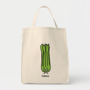 Tote Bag Légume heureux de fibre de vert de groupe de tige
