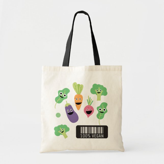 Tote Bag Légumes appétissants 100% Vegan (Devant)