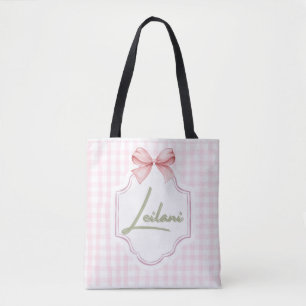 Tote Bag Leilani personnalisée bébé fille En vichy