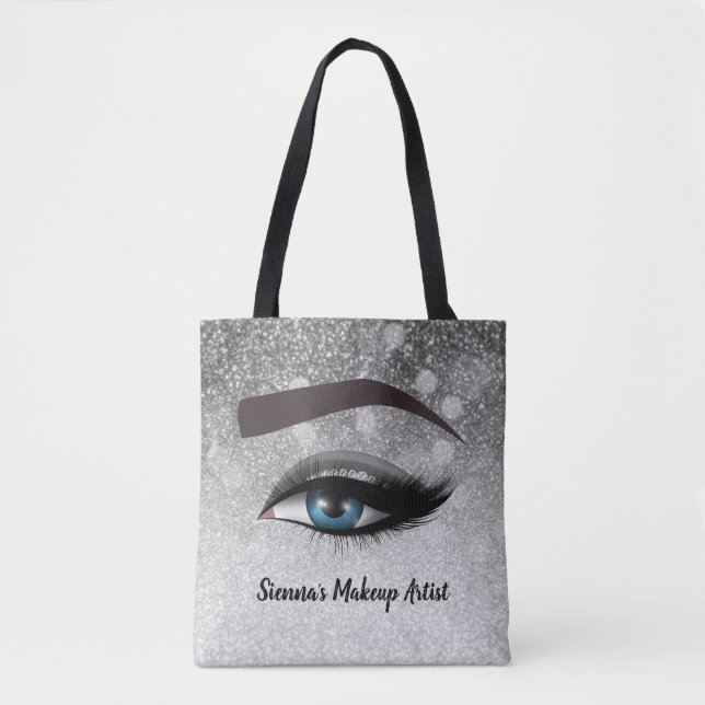 Tote Bag L'émail argenté lache les yeux | maquillage (Devant)