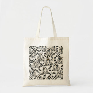 Tote Bag Lémurs à queue annelée Noir et Blanc Faune