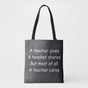 Tote Bag L'enseignant donne des actions Cares Chalkboard Id