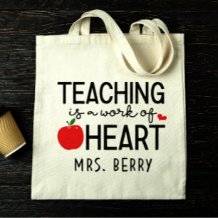 Tote Bag L'enseignement est une oeuvre de coeur