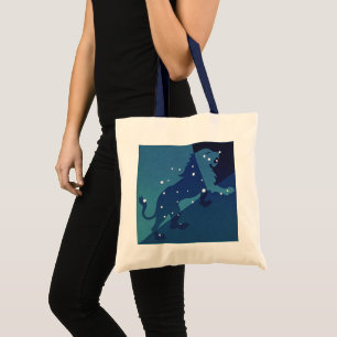 Tote Bag Leo Lion Constellation Astrologie Zodiaque Vintage