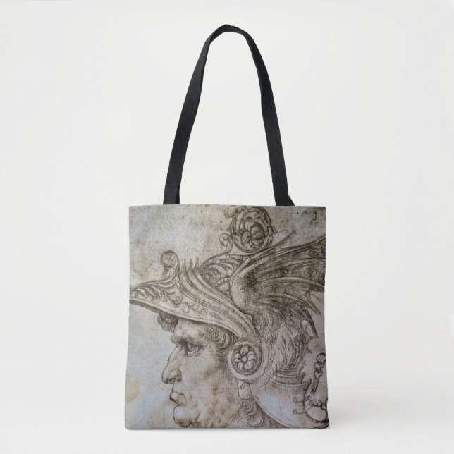 Tote Bag Leonardo’s Helmeted Warrior (Devant)
