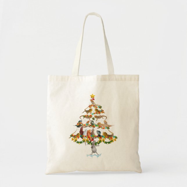 Tote Bag Leopard Gecko Noël Arbre Marsupial amusant Noël (Devant)