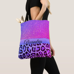 Tote Bag Léopard rose et violet chaud