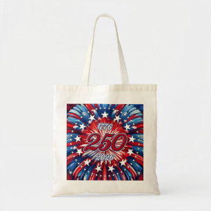 Tote Bag Les 250 ans d'Amérique 1776-2026 Feux d'artifice R