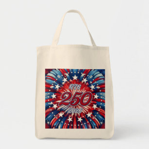 Tote Bag Les 250 ans d'Amérique 1776-2026 Feux d'artifice R