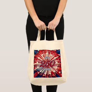 Tote Bag Les 250 ans d'Amérique 1776-2026 Feux d'artifice R