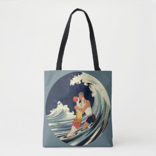 Tote Bag Les amateurs d'art déco vintage se baignent dans l