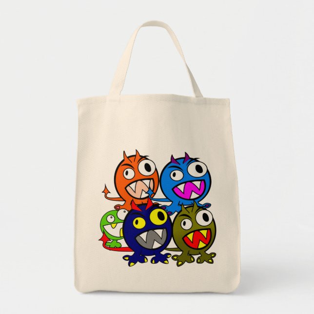 Tote Bag Les amis du monstre d'Halloween (Devant)